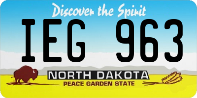 ND license plate IEG963