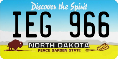 ND license plate IEG966