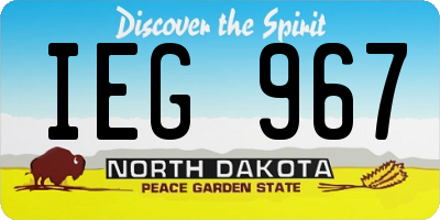 ND license plate IEG967