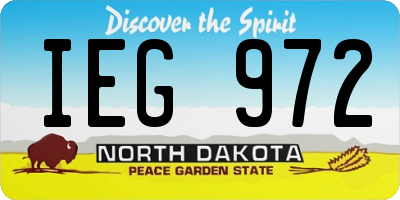 ND license plate IEG972