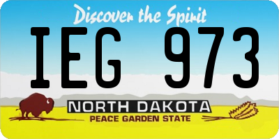 ND license plate IEG973