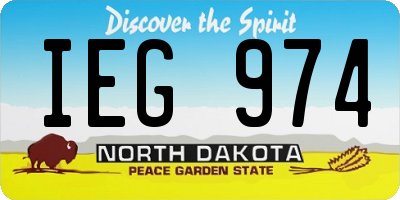 ND license plate IEG974