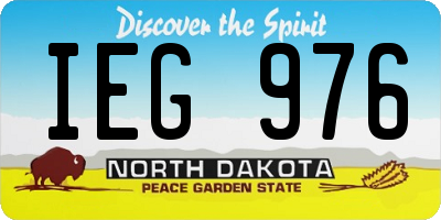 ND license plate IEG976