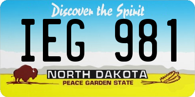 ND license plate IEG981