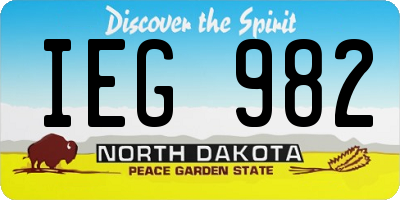 ND license plate IEG982
