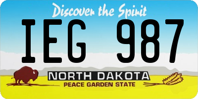 ND license plate IEG987