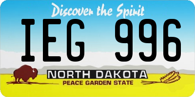 ND license plate IEG996