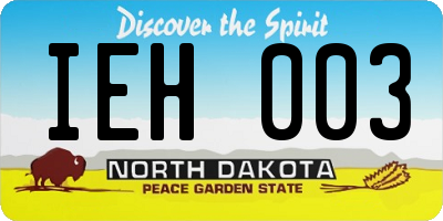 ND license plate IEH003