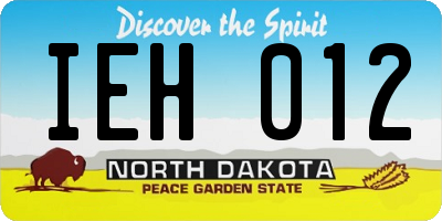 ND license plate IEH012