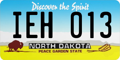 ND license plate IEH013