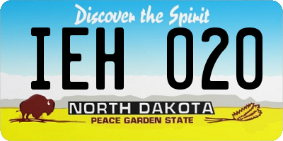 ND license plate IEH020