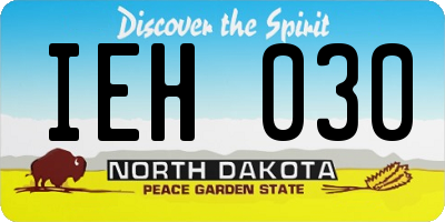 ND license plate IEH030