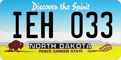 ND license plate IEH033