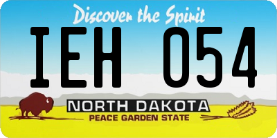 ND license plate IEH054