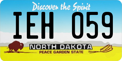 ND license plate IEH059