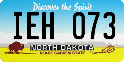 ND license plate IEH073
