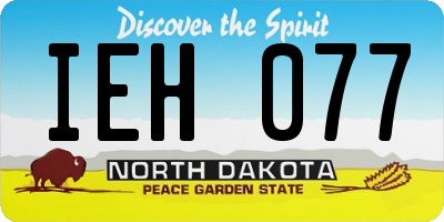 ND license plate IEH077