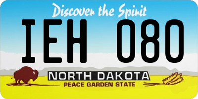 ND license plate IEH080