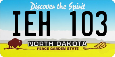 ND license plate IEH103