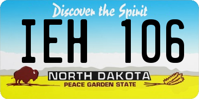 ND license plate IEH106