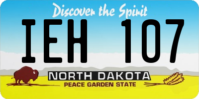 ND license plate IEH107
