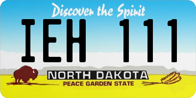 ND license plate IEH111