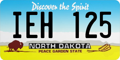 ND license plate IEH125