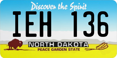 ND license plate IEH136