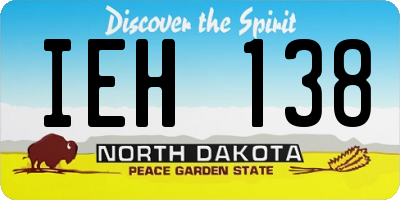 ND license plate IEH138
