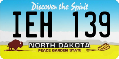 ND license plate IEH139