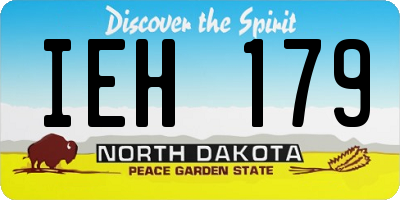 ND license plate IEH179