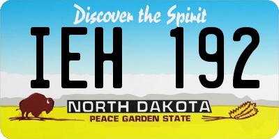 ND license plate IEH192