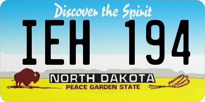 ND license plate IEH194