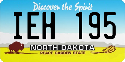 ND license plate IEH195