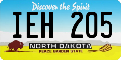 ND license plate IEH205