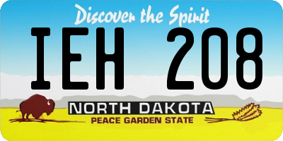 ND license plate IEH208