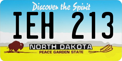 ND license plate IEH213