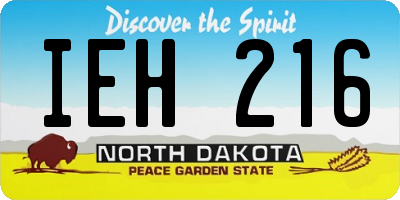 ND license plate IEH216