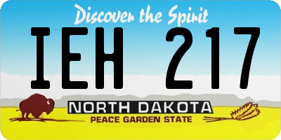 ND license plate IEH217