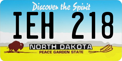ND license plate IEH218