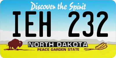 ND license plate IEH232