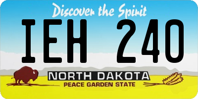 ND license plate IEH240