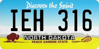 ND license plate IEH316