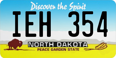 ND license plate IEH354