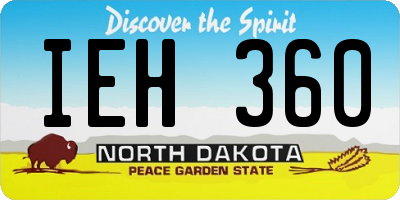 ND license plate IEH360