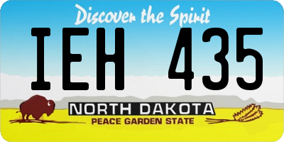 ND license plate IEH435