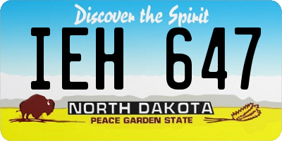 ND license plate IEH647