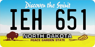 ND license plate IEH651