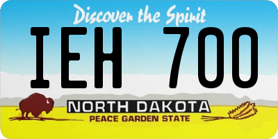 ND license plate IEH700
