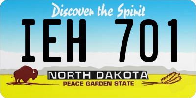 ND license plate IEH701